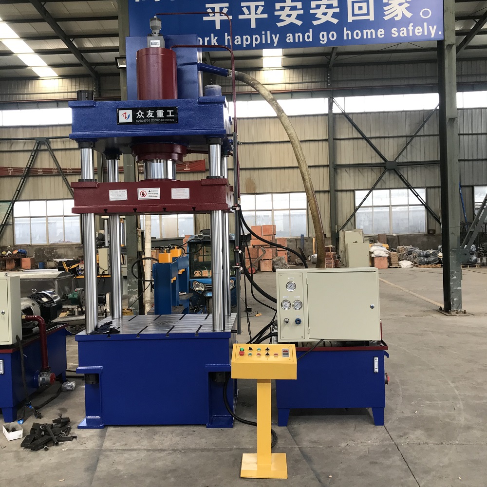 315噸(dun)三(san)樑(liang)四(si)柱灰鬭車(che)拉伸成型(xing)切邊液(ye)壓機(ji)